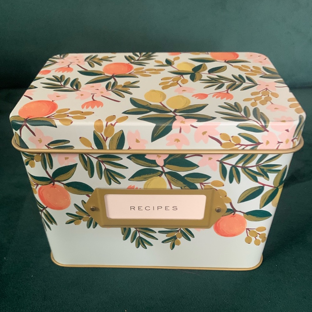 Rifle Paper Co Recipe Box in Citrus Floral - Brand New